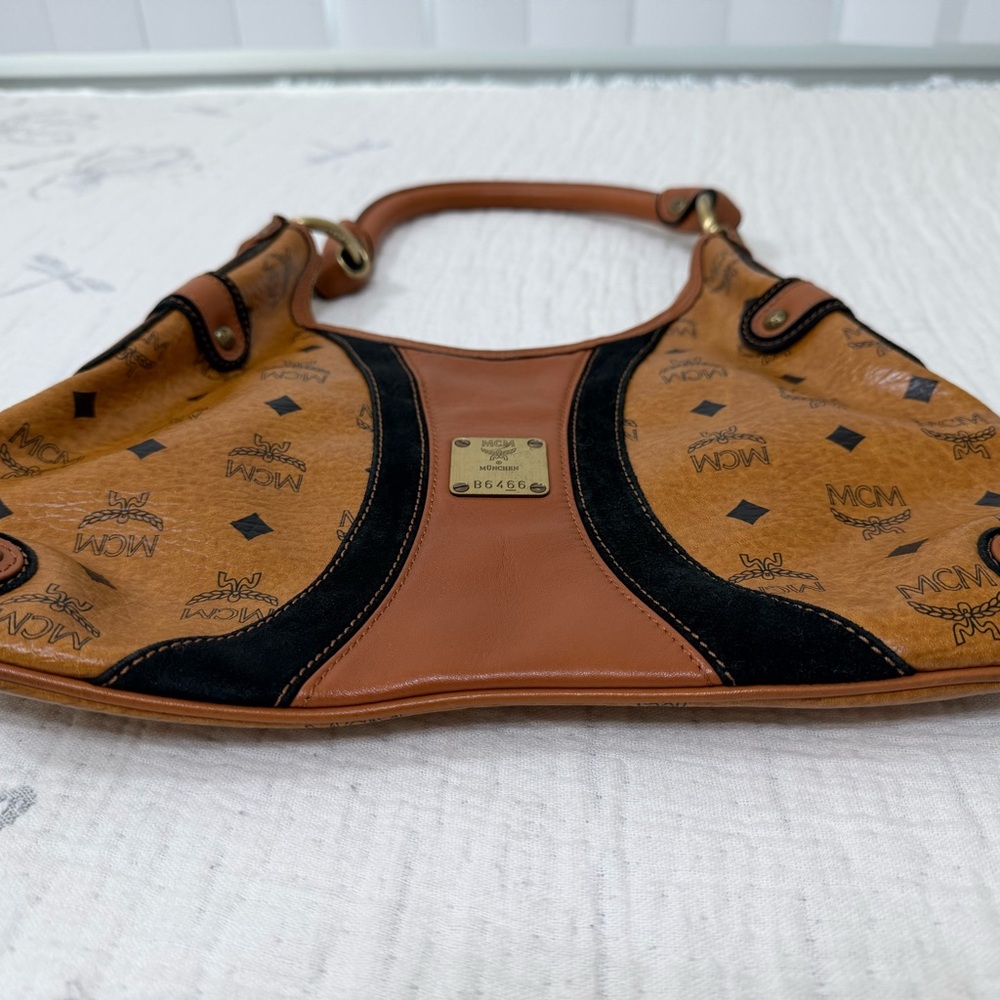 MCM Brown and Black Hobo Bag - Picture 6 of 12
